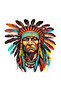 Native American Car, Motorcycle, Helmet, Laptop, Glass Sticker 13x11 cm