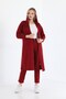 Trench Model Women's Tracksuit Set - Claret Red - 5