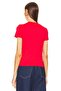 WOMEN'S RED SHORT-SLEEVE JERSEY BLOUSE - 4