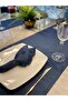 Royal Linen Textured Glittery Navy Blue Runner 1 Piece (Napkin Not Included) - 5