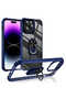 For Apple iPhone 14 Pro Case Anti-Shock Anti-Shock Colorful Edges with Metal Ring Case