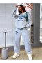 Michigan 1898 Winter Tracksuit Set Sweatshirt Trousers - Gray Printed Oversize Crew Neck - 5