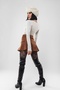 Pleated Brown Mini Skirt with Cargo Pocket Detail - 2