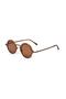 Women's Sunglasses Round Leopard Frame Brown Glass - 2