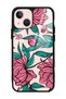 Glossy Phone Case for iPhone 15 Plus Fuchsia Floral Design
