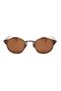 Women's Sunglasses Oval Cream Coffee Frame Brown Glass - 3