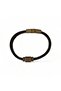 Dark Color Black Leather Bracelet with Metal Accessories - 2