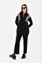 Women's Leopard Sequin Sequined Daily 2-Piece Sports Set Black - 4