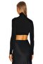 Women's Black Jersey Double Layer Fisherman Crop Top - 3