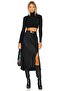 Women's Black Jersey Double Layer Fisherman Crop Top - 4