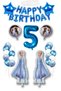 Frozen Elsa Blue Number Happy Birthday Balloon Set Transparent Balloon with Confetti Snow Queen Elsa Balloon