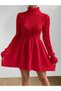 HAIR BRAIDED FISHER COLLAR KNITWEAR DRESS - 2