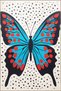 Dido 2 Collection Blue Beige Themed Butterfly Patterned Creative Modern Decorative Carpet 3240