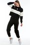 Stand Collar Long Sleeve Waist Gathered Blocked Low-cut Short Sweater Waist Leg Elastic Trousers Knitwear Set