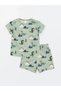LCW ECO Crew Neck Short Sleeve Printed Baby Boy Pajamas Set with Shorts