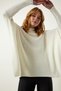 Bone Stand Collar Slit Knitwear Poncho Sweater ZA00074 - 3