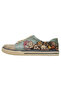 Women's Vegan Leather Green Sneakers - Sleeping Dogs Design - 4