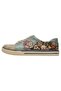 Women's Vegan Leather Green Sneakers - Sleeping Dogs Design - 7