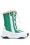 Children's Unisex White Green Comfortable Fit Sports Sole Lacing Detailed Snow Boots