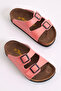 Children's Unisex Pomegranate Flower Comfortable Poly Sole Double Buckle Nubuck Sandals
