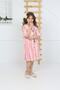 Girl's Pink Belted Necklace Lace Dress - 3