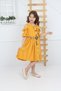 Girl's Yellow Belt Necklace Lace Dress - 2