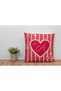 Valentine's Day Themed Fuchsia Pink Hearted Letter A Swarovski Stone-like Throw Pillow Cover - 3