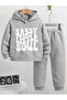 Boy/Girl's Gray Printed Tracksuit Set