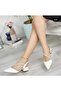 Classic Daily Heeled Stylish Shoes with Stones on the Front - 2