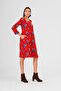 Floral Print Pencil Sleeve Winter Dress from Divitin Flannel - 3