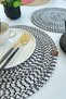 2 Pieces Premium American Service Stain Resistant Washable 36cm Black and White Straw Braid Charger Set - 2