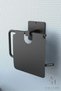 Adhesive Set of 2 Black Covered Toilet Paper Holder and Black Roll Towel Holder Napkin Holder - 4