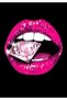 Pink Lip Sticker with Diamonds for Car, Motorcycle, Helmet, Laptop, Glass 13X10 cm