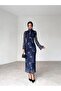 Midi Length Floral Patterned Tulle Dress - 2