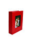 200-page Leather 10x15cm. Red Photo Album with Window