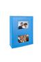 100-page, 13x18cm, Blue Windowed Leather Photo Album