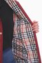 Women's Large Size Plaid 105 Cm Seasonal Claret Red Quilted Coat 1044 - 6