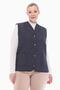 Women's Large Size Plaid Navy Blue Quilted Vest 1037