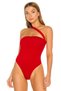 Women's Red Jersey Strappy Bodysuit - 2