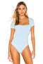 Women's Baby Blue Short Sleeve Jersey Bodysuit - 2