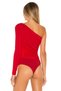 Women's Red Single Sleeve Bodysuit - 4