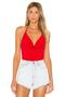 Women's Red Rope Strap Silk Jersey Bodysuit