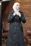 1251 Button Detailed Trench Coat Black - 2