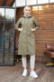 1265 Pocket Detailed Trench Coat Khaki
