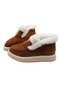 Genuine Leather Tan Fur Lining Cold Proof Lightweight Non-Slip Eva Sole Daily Short Women's Boots - 6