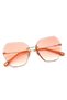 Women's Sunglasses Rimless Glass Design Pink Glass - 3