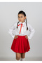 تنورة حمراء صغيرة مطوي - 3