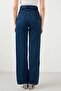 Marmara Women's Navy Blue High Waist Wide Leg Denim Jeans Loose - 3