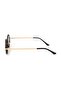 Women's Sunglasses Round Gold Black Frame Black Glass - 5