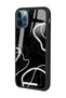 Glossy Phone Case for iPhone 13 Pro Black Wave Design - 2